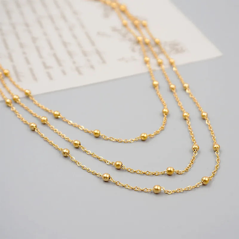 Golden Three Strand Ball Necklace