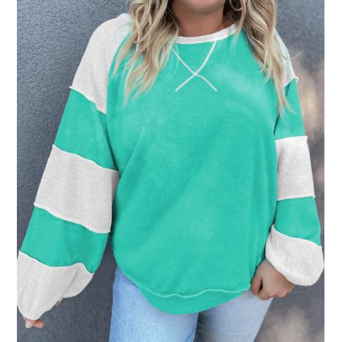 Karter Colorblock Patchwork Cross Seam PLUS SIZE Sweatshirt