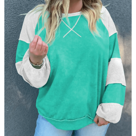 Karter Colorblock Patchwork Cross Seam PLUS SIZE Sweatshirt