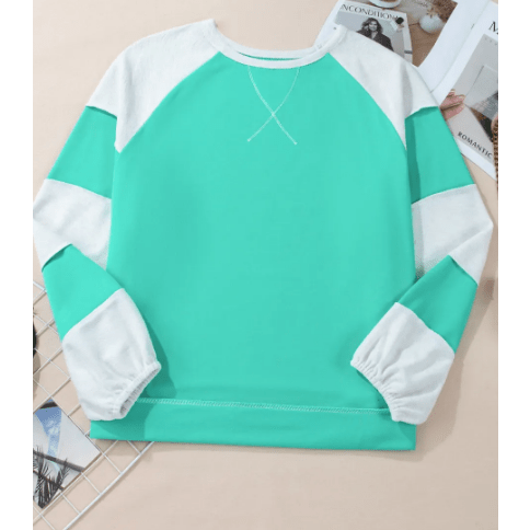 Karter Colorblock Patchwork Cross Seam PLUS SIZE Sweatshirt