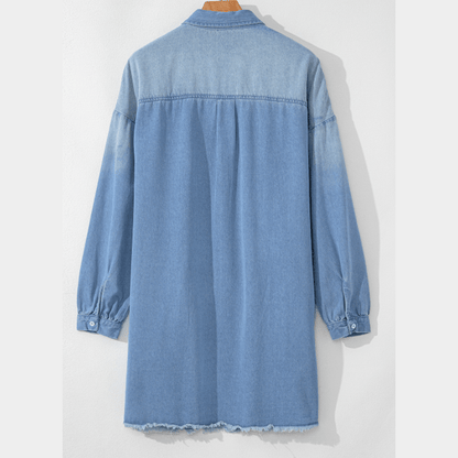 Loreli Medium Washed Denim Shirt Dress