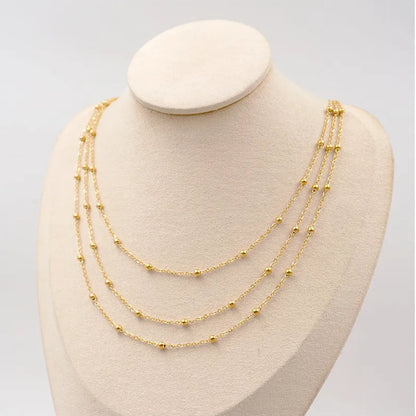 Golden Three Strand Ball Necklace