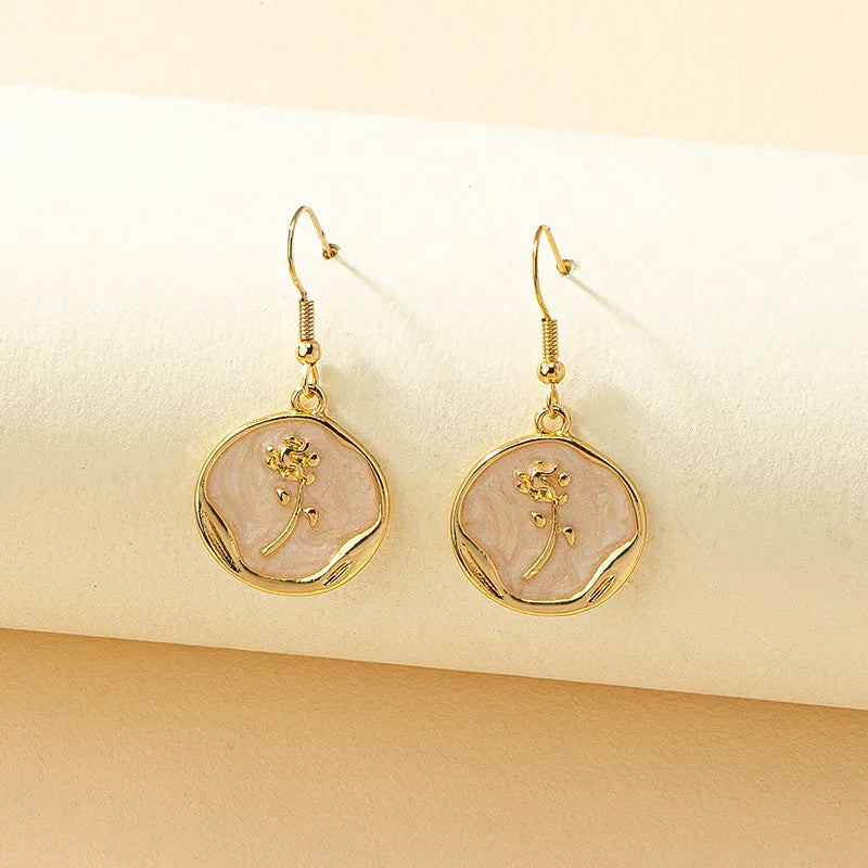 Rose Shell Inlay Earrings